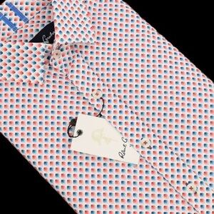 ROBERT GRAHAM Mens Pink Blue BELLVIEW Tailored Fit Cotton Shirt